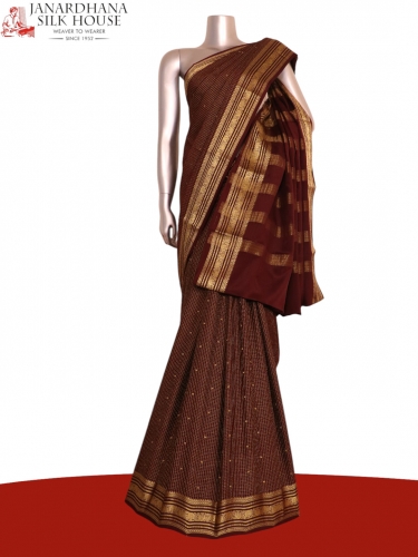 Pure Checks Zari Mysore Crepe Silk Saree